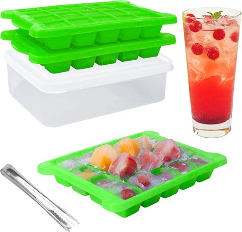 Amazon.com: AIBIRUI 2 Pack Small Ice Cube Trays for Freezer, BPA Free ...