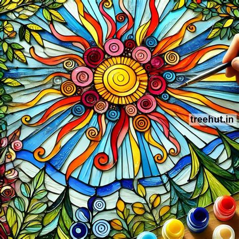 Sun Stain Glass Painting Ideas