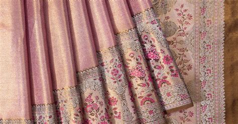 Kanchipuram Silk Tissue Brocade Pink Saree | Kankatala