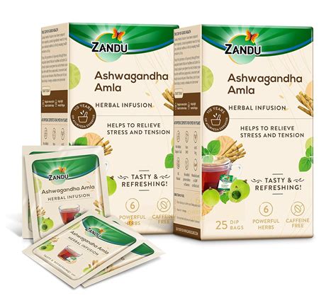 Zandu Ashwagandha Amla Ayurvedic Infusion, A Herbal Tea Enriched With 6 ...