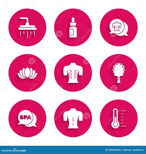 Set Massage, Sauna Thermometer, Broom, Spa Salon, Lotus Flower, And ...