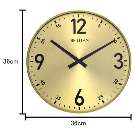 Buy Online Titan Golden Slim Wall Clock - 36 cm x 36 cm (Medium ...