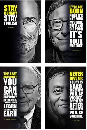 Steve Jobs, Warren Buffett, Jack Ma, Bill Gates, Motivational Wall ...