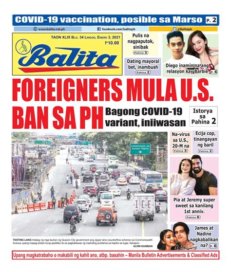 Get digital access to Balita - January 3, 2021 issue | Magzter.com