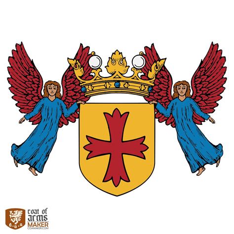 Christian Coat of Arms with Angel Supporters | Angel, Coat of arms ...