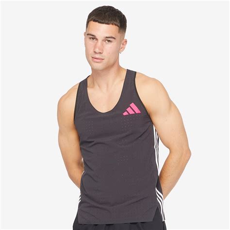 adidas Adizero Promo Singlet- Black/Black - Mens Clothing - Black | Pro ...
