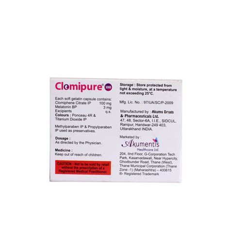 Clomipure 100 Mg Tablet Price, Uses, Side Effects, Composition - Apollo ...