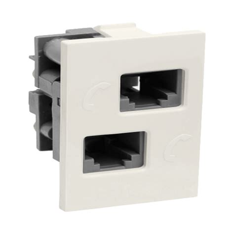 1 Module Double RJ11 Telephone Socket White 673444 - Electrical and ...