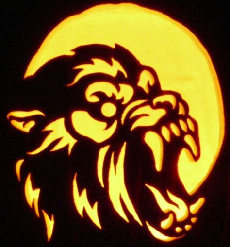 Werewolf Pumpkin Stencil Printable