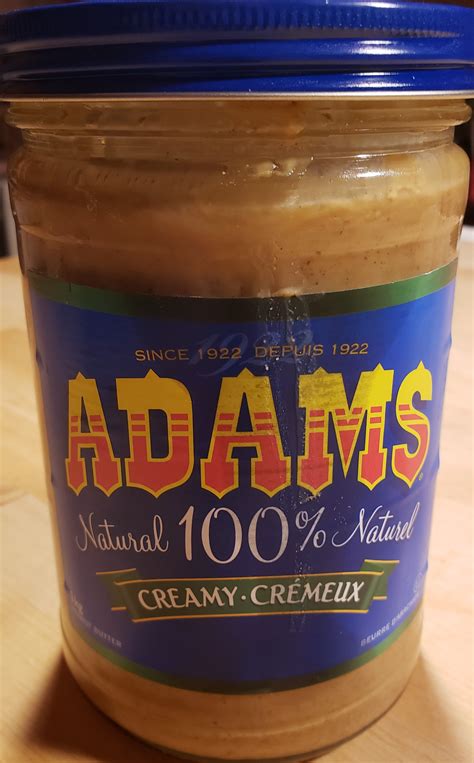 Adams Peanut Butter Logo ADAMS PEANUT BUTTER 100 NATURAL CREAMY US
