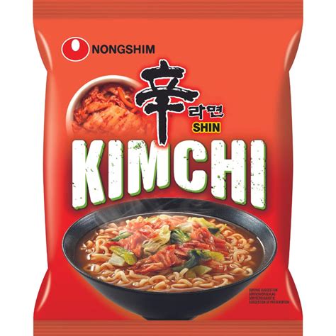 Nongshim Kimchi Ramyun Noodle Soup, 120 g, Orange & Black, Medium ...