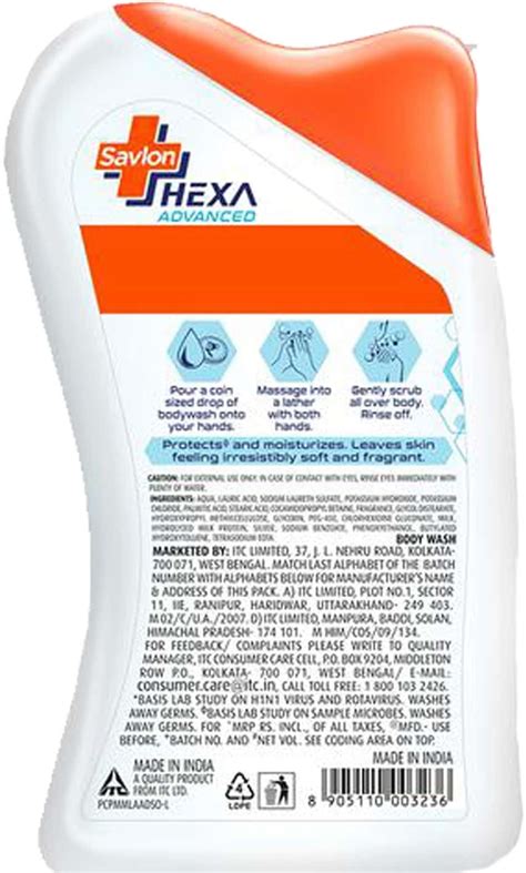 Buy SAVLON HEXA ADVANCED BODY WASH WITH MILK PROTEIN - 215ML Online ...