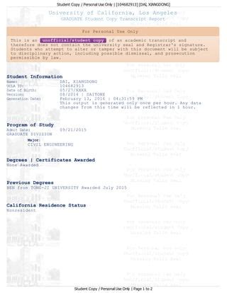 Image result for Chinese University Transcript