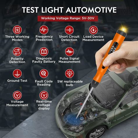 Buy Test Light Automotive Voltage Tester with 12V 5W Bulb Circuit ...