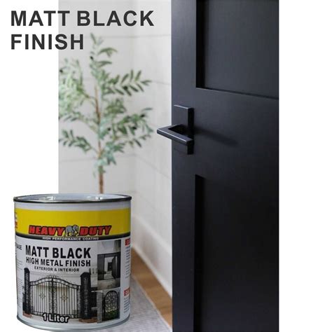 1LITRE ( BLACK MATTE ) MATT BLACK HEAVY DUTY / PAINT FOR WOOD AND METAL ...
