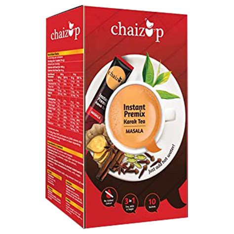 Chaizup Masala Tea Premix - 140 Gm, 10 Sachets of 14Gm per box, Karak Chai with Indian Spices ...