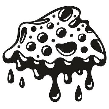 Keju meleleh melting vector silhouette | Premium AI-generated vector