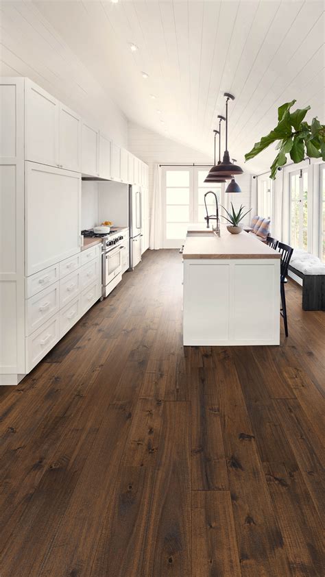 Hardwood Floor Kitchen With White Cabinets - SofiaBeeston