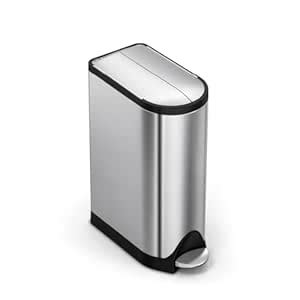 simplehuman 18 Liter / 4.8 Gallon Butterfly Lid Kitchen Step Trash Can ...