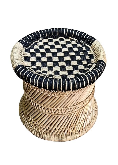 YASHIKA CREATION Handicraft ! Natural Bamboo(SARKANDA) Mudda Stool with ...