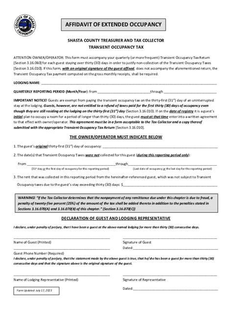 Fillable Online AFFIDAVIT OF EXTENDED OCCUPANCY Fax Email Print - pdfFiller