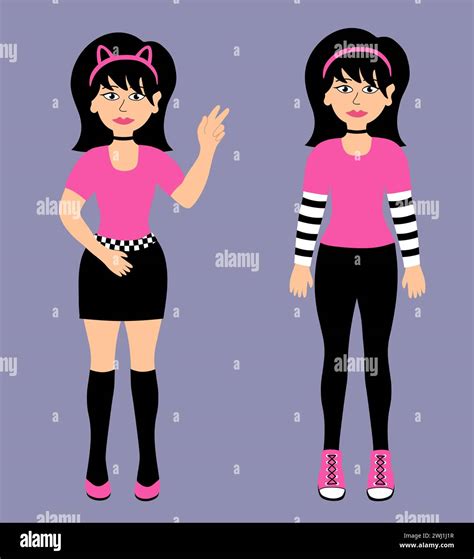 2000s fashion teen Stock Vector Images - Alamy