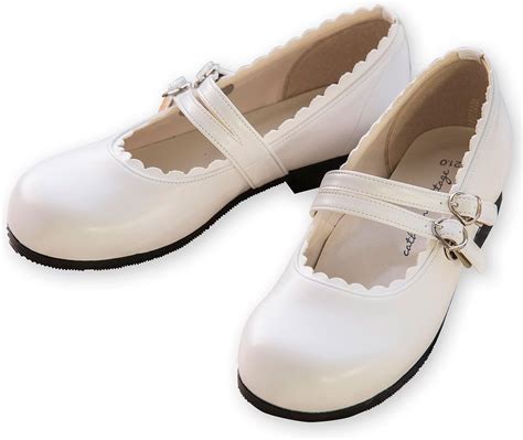 Amazon | 子供フォーマルシューズ 2本ベルト子供靴 白 16cm | ドレスシューズ