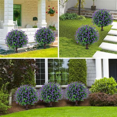 Artificial Landscaping Plants Artificial Lavender Topiary Ball Trees ...