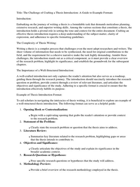 Image result for Dissertation Introduction Format Example