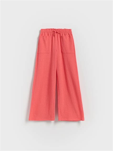Structural fabric trousers with pockets Color coral - RESERVED - 899GT-32X