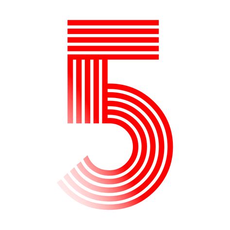 Number 5 With Red Background