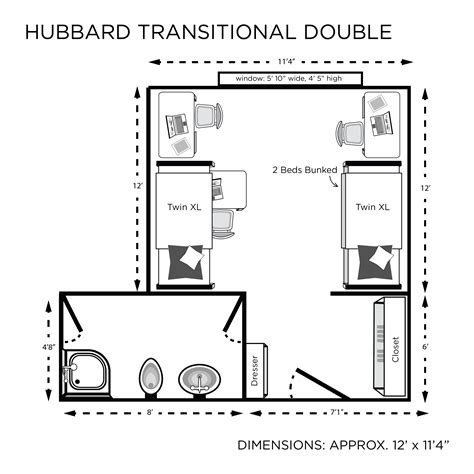 Hubbard Transitional Room Floorplan | Live On - Michigan State University