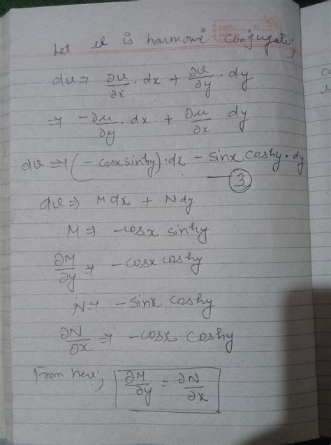 Show that the function u=cos x cosh y is harmonic and find its harmonic ...