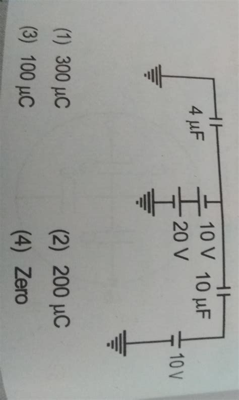 22. For the arrangement shown in figure thethe 10 uF capacitor is- (1 ...