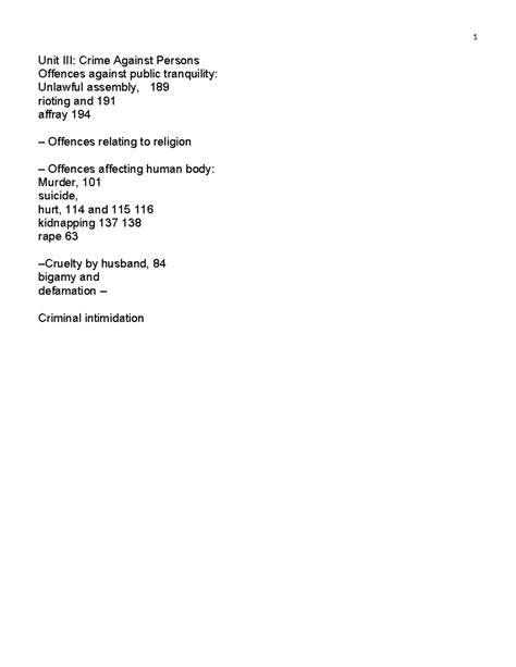 U3 124 - Copy - human rights - Unit III: Crime Against Persons Offences ...