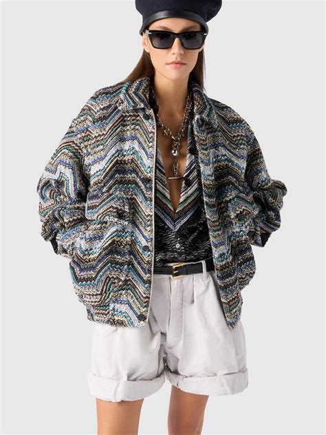 Oversized jacket in wool blend zig zag Multicoloured | Missoni