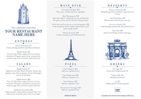 French Restaurant Menu Design 的图像结果
