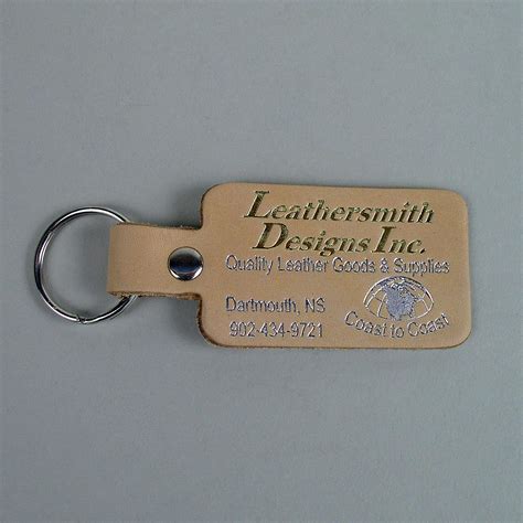 Promotional Natural Leather Key Tags - Leathersmith Designs Inc.