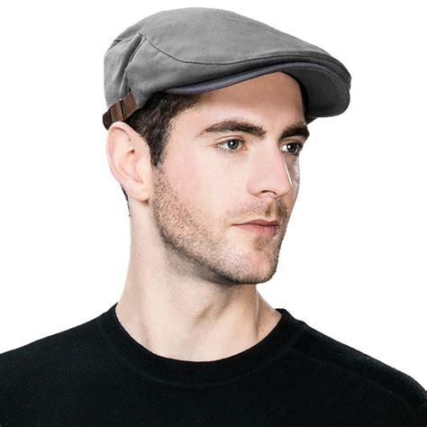 Jeff & Aimy Mens Flat Cap, Newsboy Hat,Summer Ivy Hat for Men Cotton ...