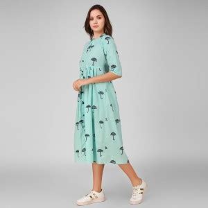 Shakshi Creations Women Fit and Flare Blue Dress - Buy Shakshi ...