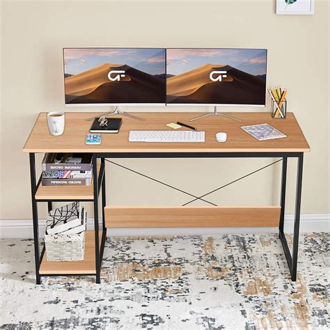 Kawachi Computer Desk 47" Powder Coated Metal and Engineered Wood ...