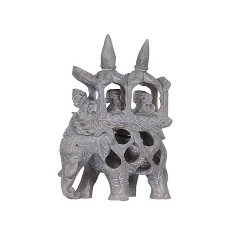 Marble Soapstone Elephant with Jaali Design – Desiadda Craft Works LLP