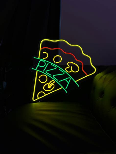 Pizza Slice Led Sign Pizza Neon Sign Pizza Restaurant Decor Led Neon ...