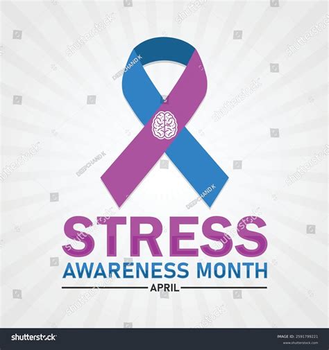 Stress Awareness Month April Mental Health Stock Vector (Royalty Free ...