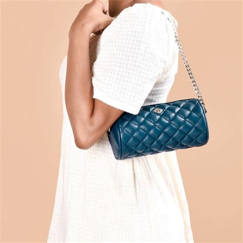 Blue Mini Barrel Bag With Chain Strap Online - Premium Shoulder Bag ...