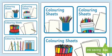Colouring Sheets Labels, Draw Labels