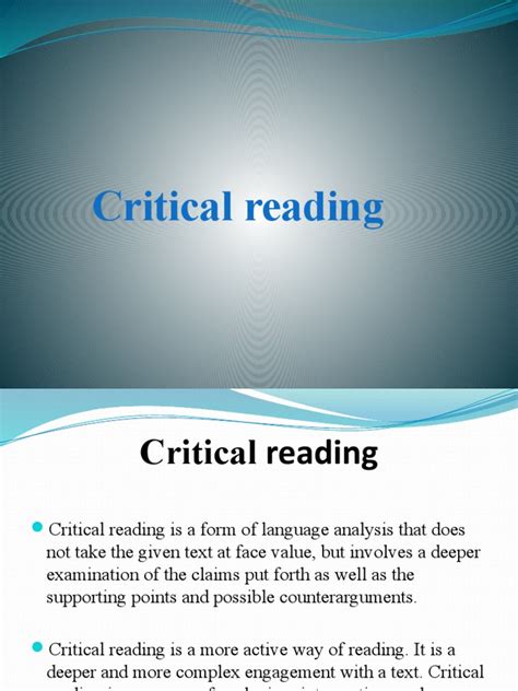 Image result for Critical Reading Definition