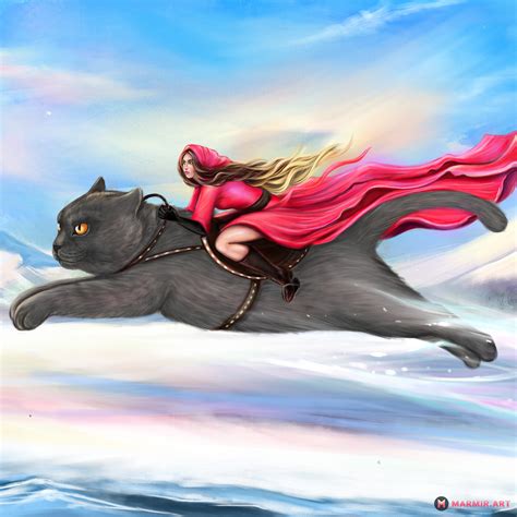 MarMirArt - Girl Riding The Cat | Concept Art | Illustration | Time-Lapse