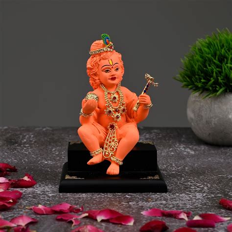 Buy SAUDEEP INDIA Laddoo Gopal with Flute Idol | Bal Gopal Murti Car ...