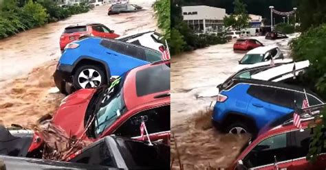 Watch Jeep Compass and Other Cars Being Washed Away by Flood Caused by ...